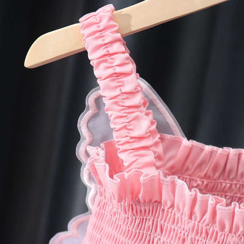 Sleeveless Tulle Dress with 3D Bow Flower Girl Dresses