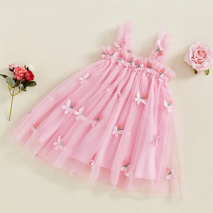 Vestido de mariposa de tul para niña 
