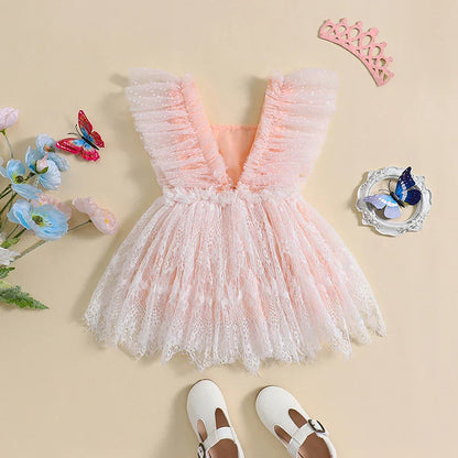 Vestido Infantil Mariposas y Tul 