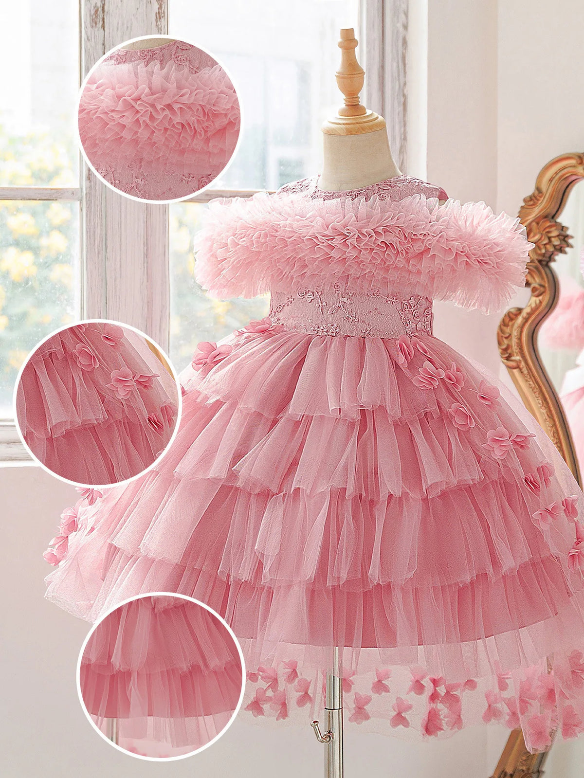 Children's Princess Dress Cake Skirt Net Gown Flower