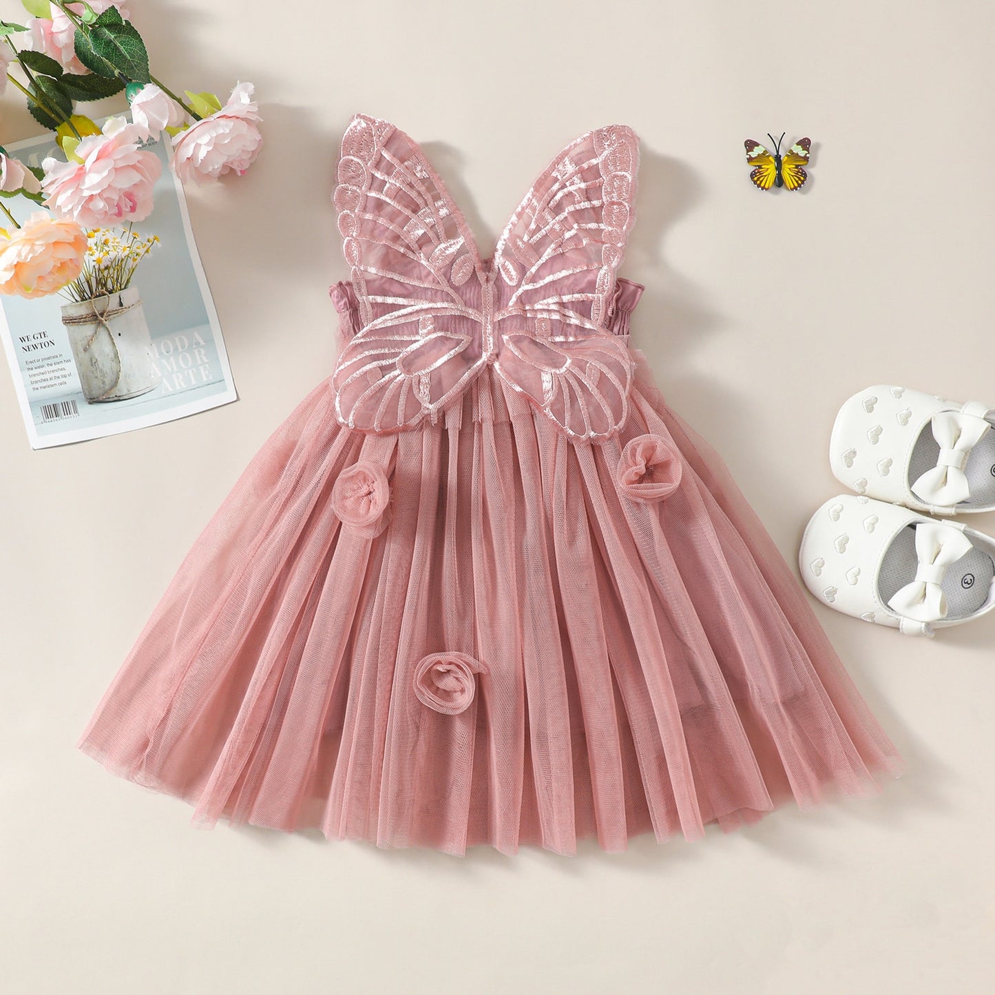 Vestido de alas de mariposa