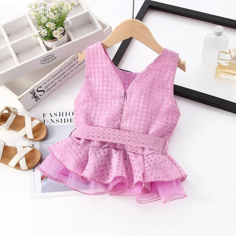 Conjunto infantil con lazo de moda para mujer 