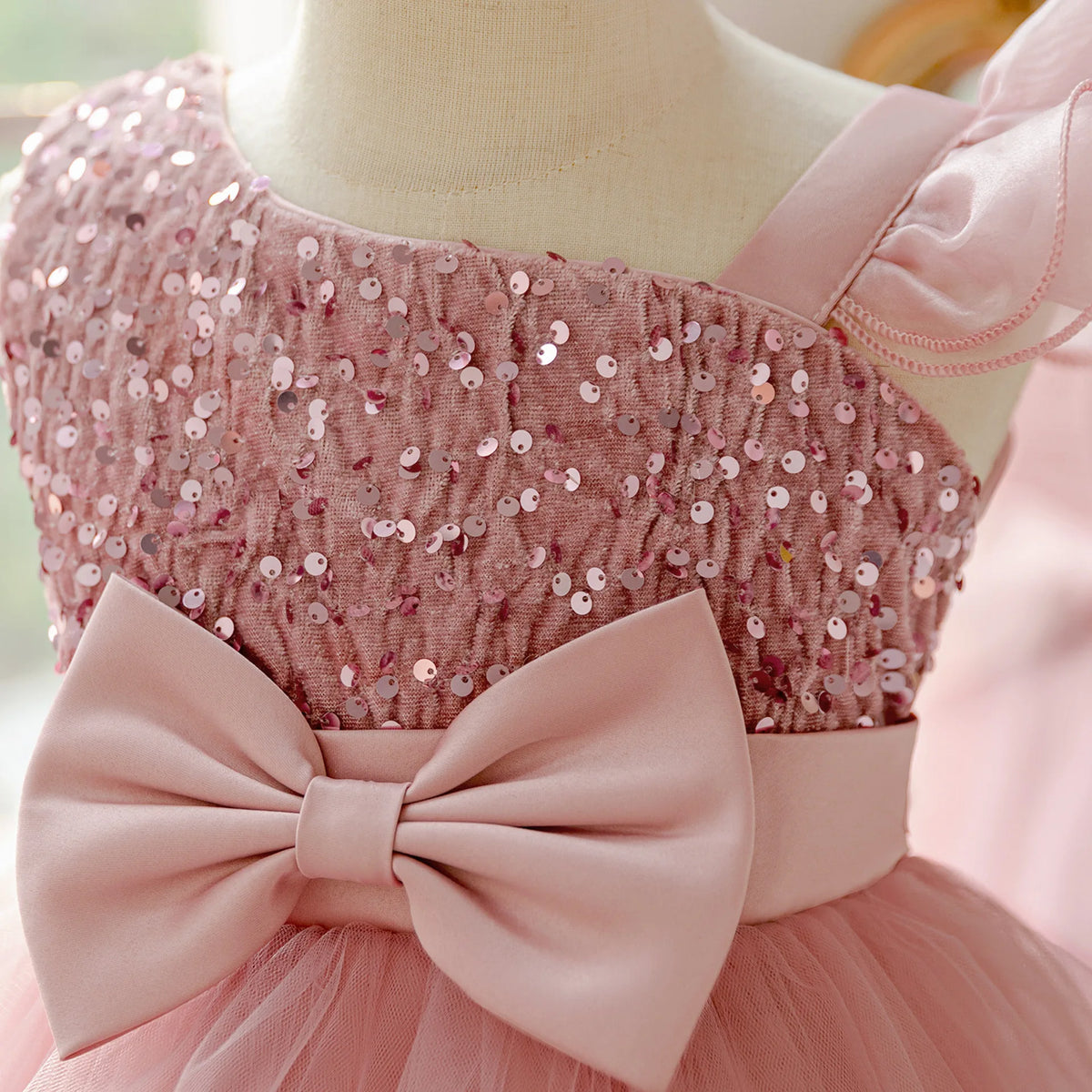 Sequin Birthday Party Flower Girls Dress Elegant