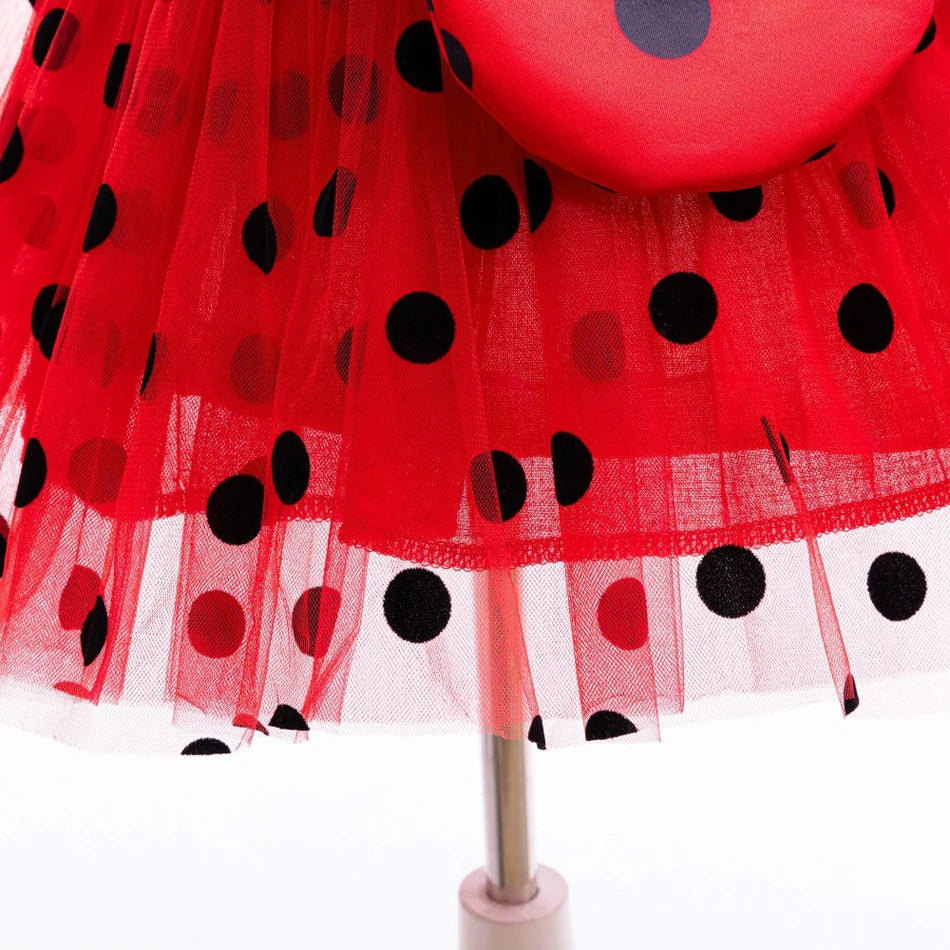 Girl Polka Dot Princess Dress Ladybug Dress