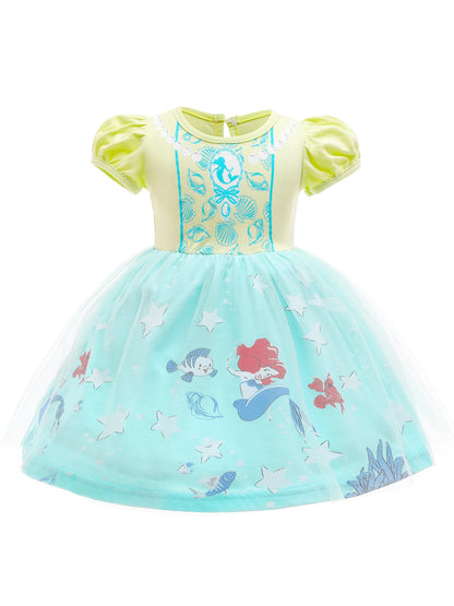 Round Neck Dress Children  Mesh Tulle Dress