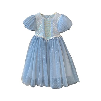 Kids Girl's Sleeveless Dress Pearl Embellished Sweet Skirt