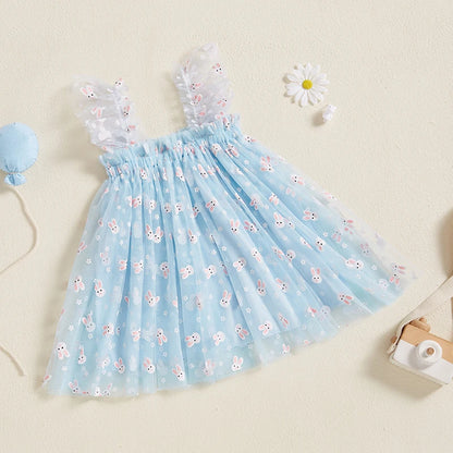 Vestido de Pascua de tul para niña 