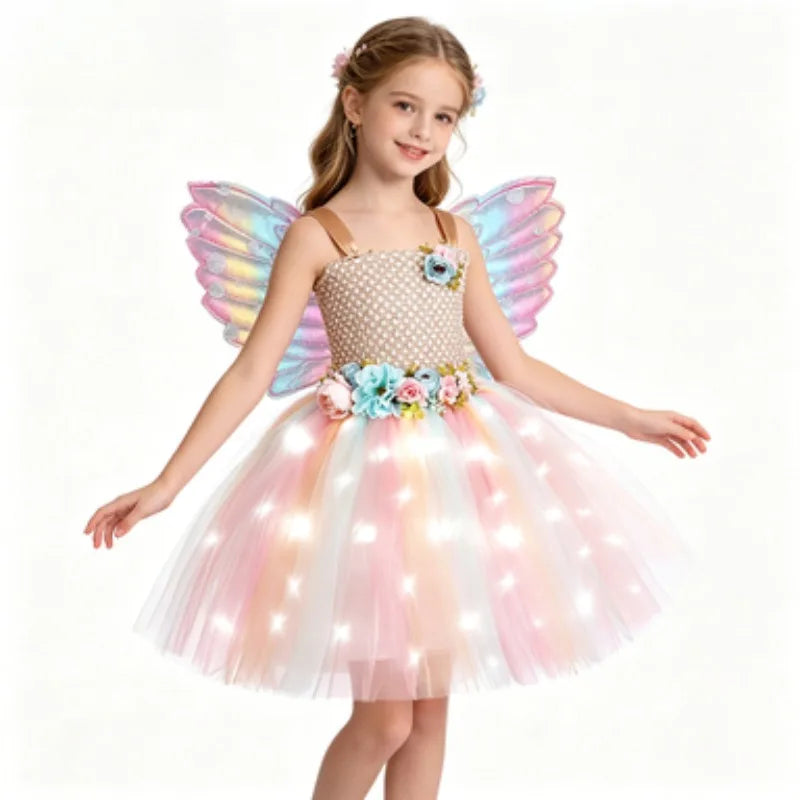 Girls Butterfly Fairy Tulle Dress