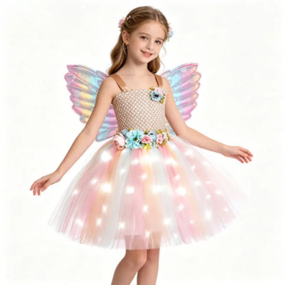 Girls Butterfly Fairy Tulle Dress