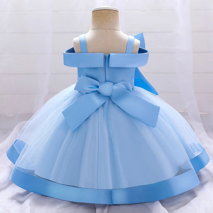 Vestido de fiesta con encaje floral y lazo 