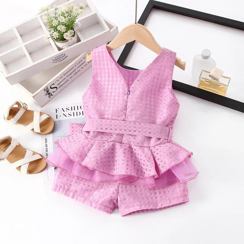 Conjunto infantil con lazo de moda para mujer 