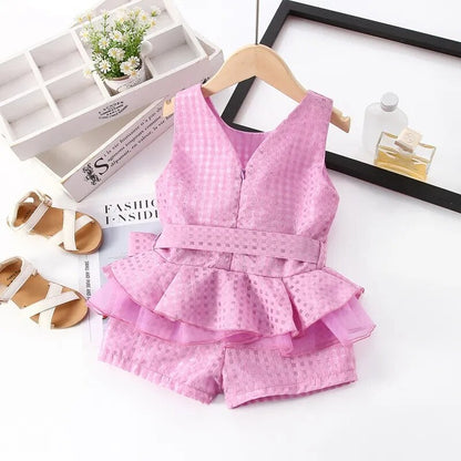 Conjunto infantil con lazo de moda para mujer 