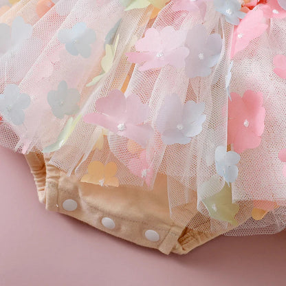 Body Infantil Flores Colores + Lazo 