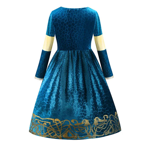 Blue and Yellow Princess Dress for Kids