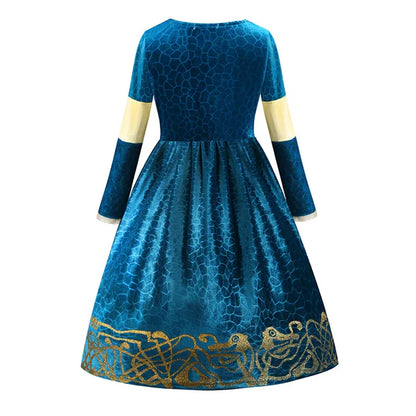 Blue and Yellow Princess Dress for Kids