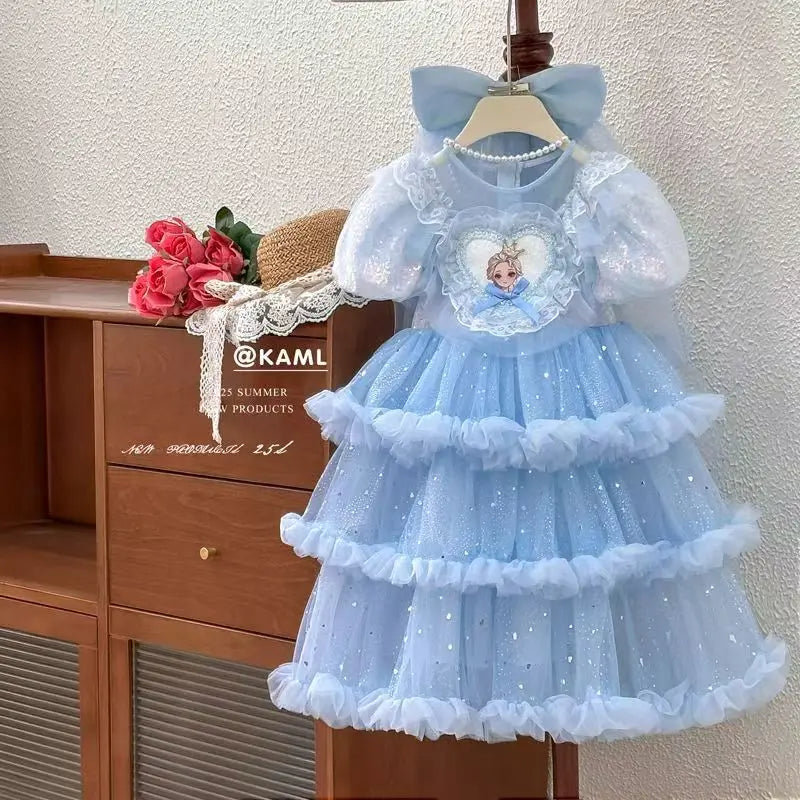 Elsa Princess Dress Children's Birthday Summer Dress
