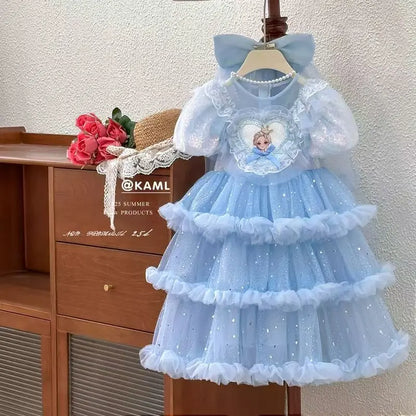 Elsa Princess Dress Children's Birthday Summer Dress