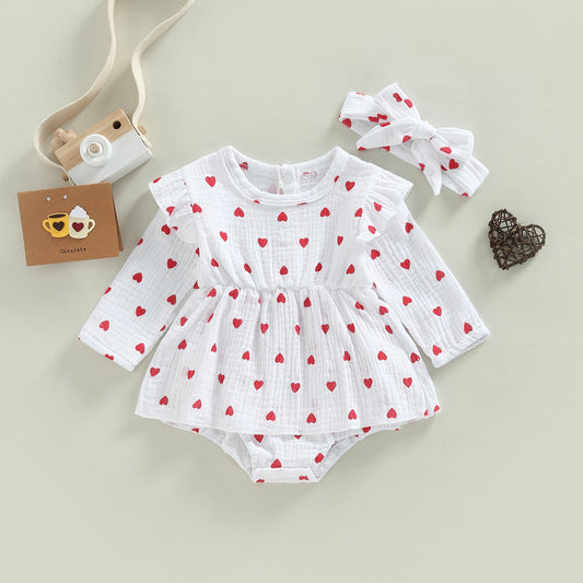 Body infantil + bandana de corazón 