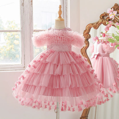 Children's Princess Dress Cake Skirt Net Gown Flower