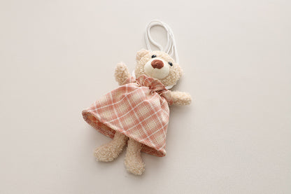 Vestido infantil con chaleco y bolso de osito
