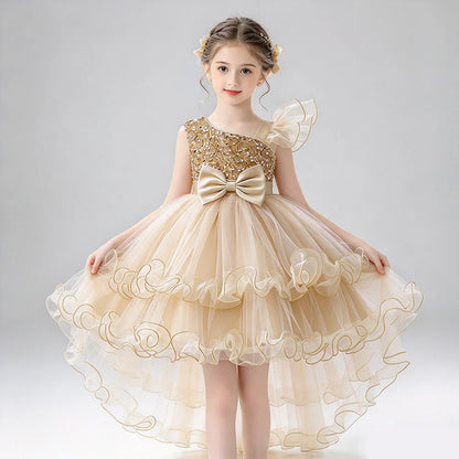 Sequin Birthday Party Flower Girls Dress Elegant