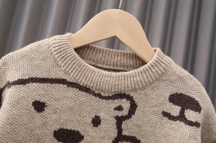 Blusa infantil de punto grueso con ositos de peluche 