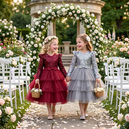 Princess Style Long Sleeve Children's Dress