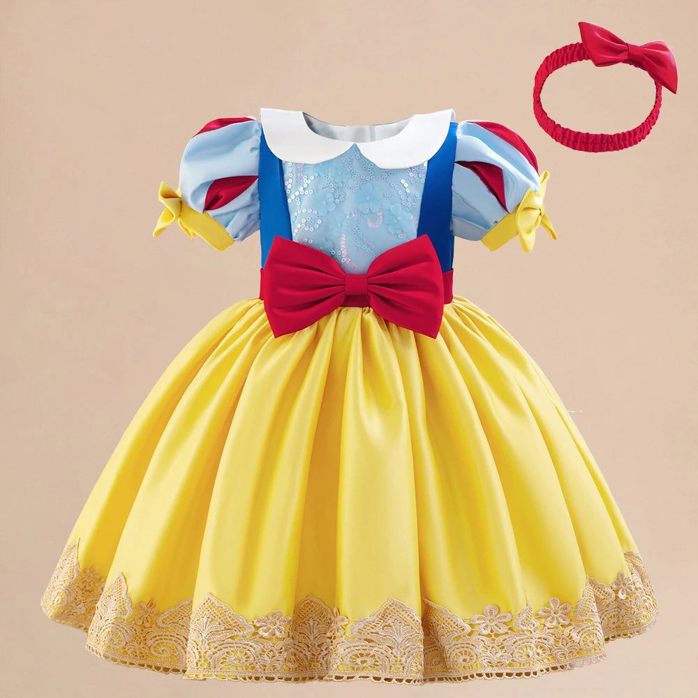 Girls Snow White Princess Dresses Kid Cosplay Gown Girl Halloween