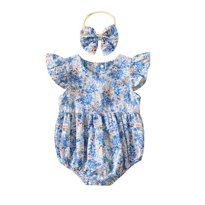 Body de bebé con flores + diadema