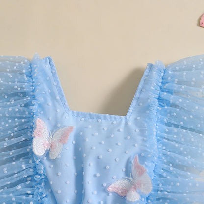 Vestido Infantil Mariposas y Tul 