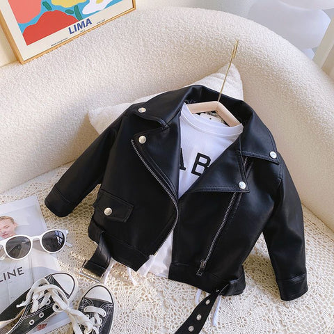 Chaqueta Infantil Moderna de Piel Sintética 