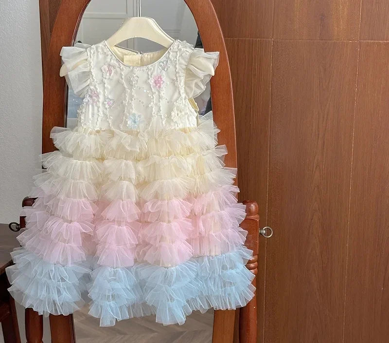 Cake-Puff Sleeve Gorgeous Princess Dress