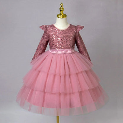 Princess Style Long Sleeve Children's Dress