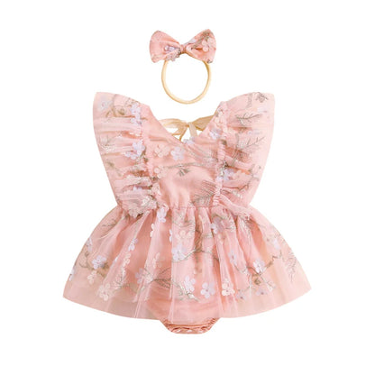 Body infantil con bordado floral 