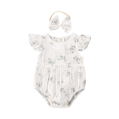 Body de bebé con flores + diadema