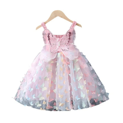 Sleeveless Tulle Dress with 3D Bow Flower Girl Dresses