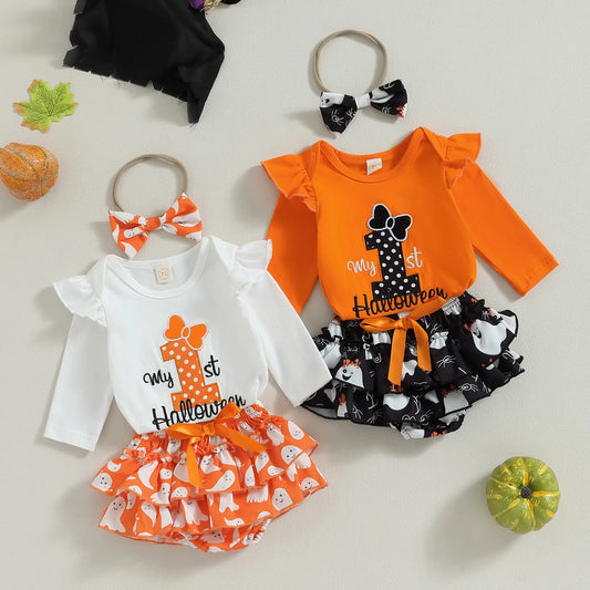 Vestido de cuerpo infantil mi 1 halloween + diadema