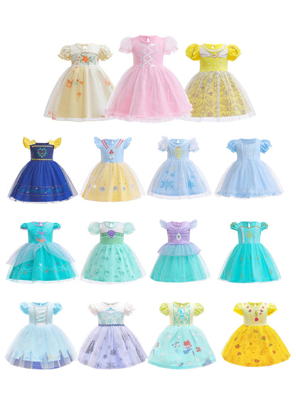 Round Neck Dress Children  Mesh Tulle Dress