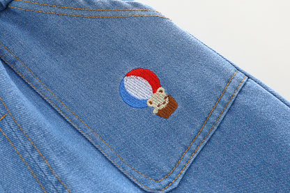 Conjunto infantil de 3 piezas oso con vaqueros