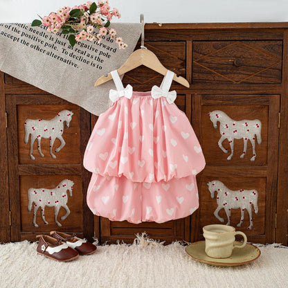 Summer Baby Sleeveless Bow Children Sets