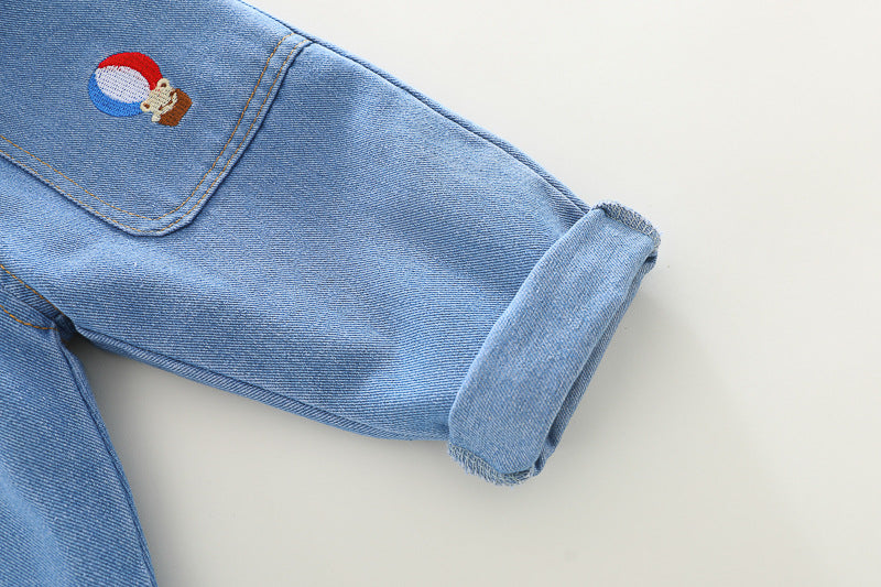 Conjunto infantil de 3 piezas oso con vaqueros