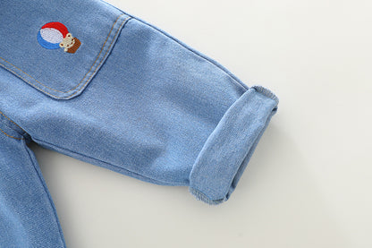 Conjunto infantil de 3 piezas oso con vaqueros