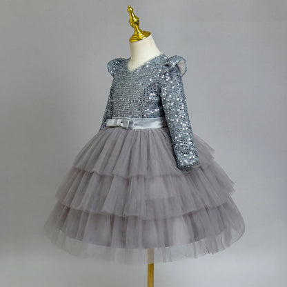 Princess Style Long Sleeve Children's Dress