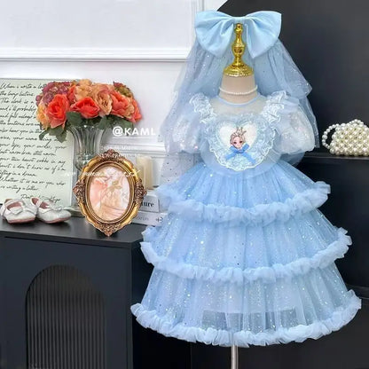 Elsa Princess Dress Children's Birthday Summer Dress