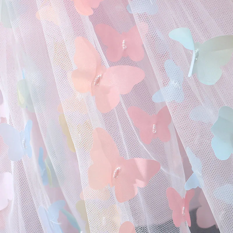 Sleeveless Tulle Dress with 3D Bow Flower Girl Dresses