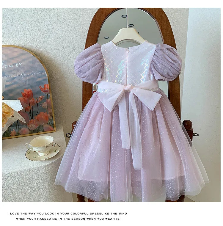 Kids Girl's Sleeveless Dress Pearl Embellished Sweet Skirt