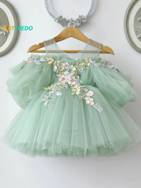 Toddler Cute Dress Elegant Girls Birthday Banquet Stylish Clothes Children's Day Party High Quality Slim Fit Princess Dress
