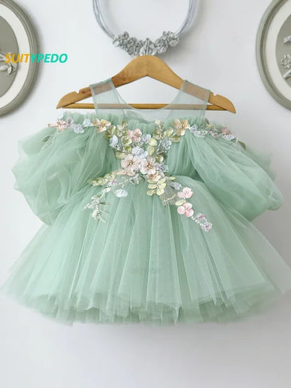 Toddler Cute Dress Elegant Girls Birthday Banquet Stylish Clothes Children's Day Party High Quality Slim Fit Princess Dress
