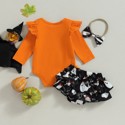 Vestido de cuerpo infantil mi 1 halloween + diadema