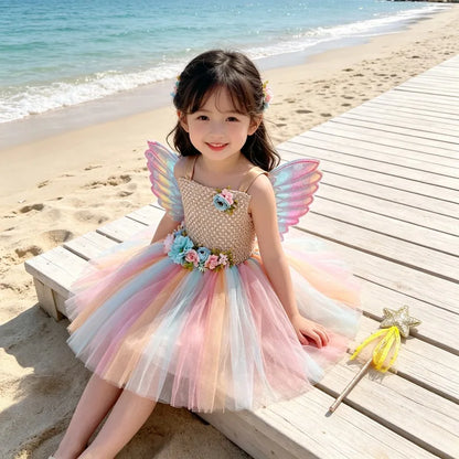 Tulle Princess Dress Sleeveless Strap Birthday Dress